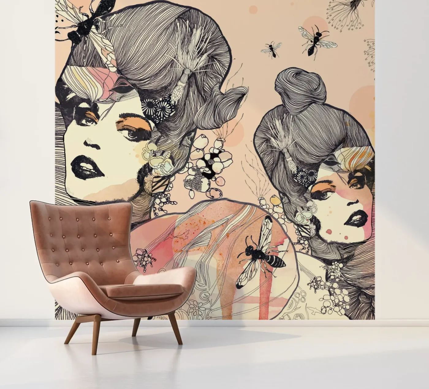 wasps fotobehang van Giulio Iurissevich