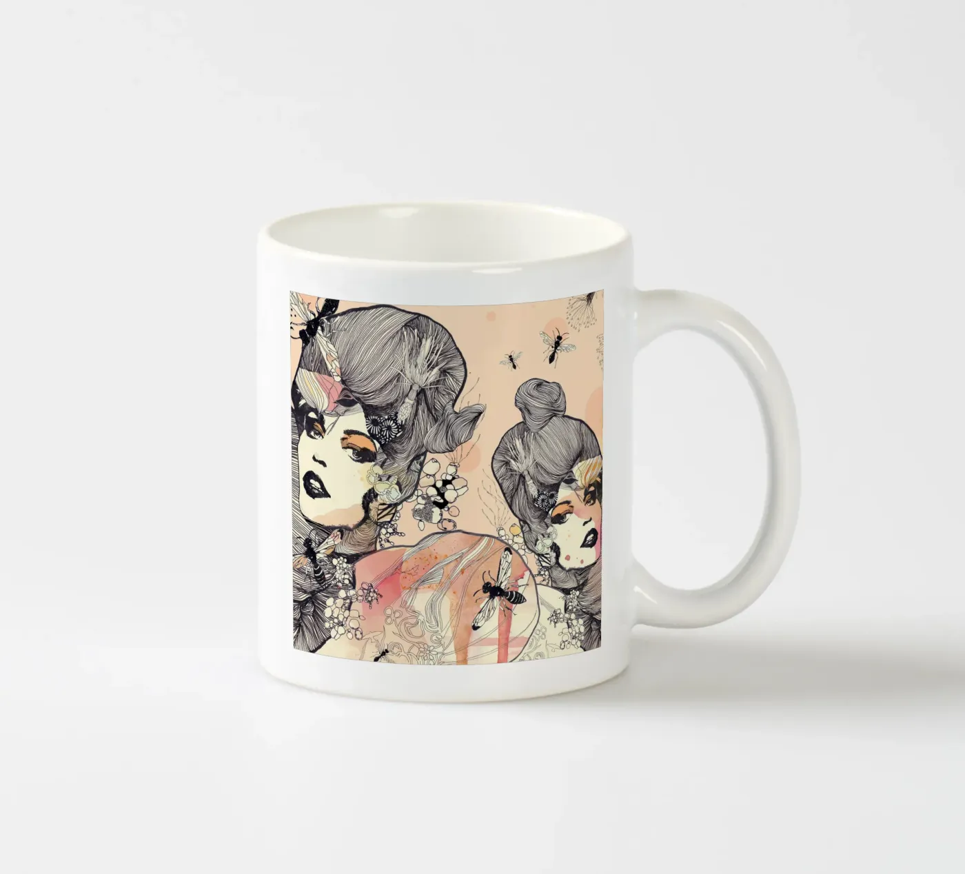 wasps ceramic mug by Giulio Iurissevich