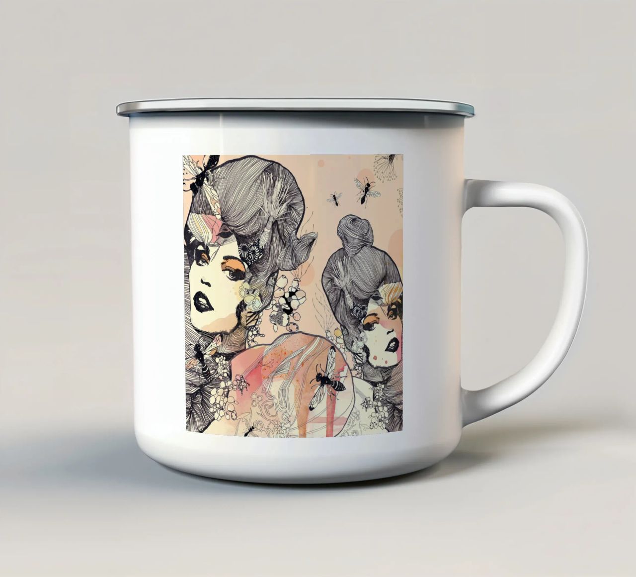 wasps tazza in smalto da Giulio Iurissevich