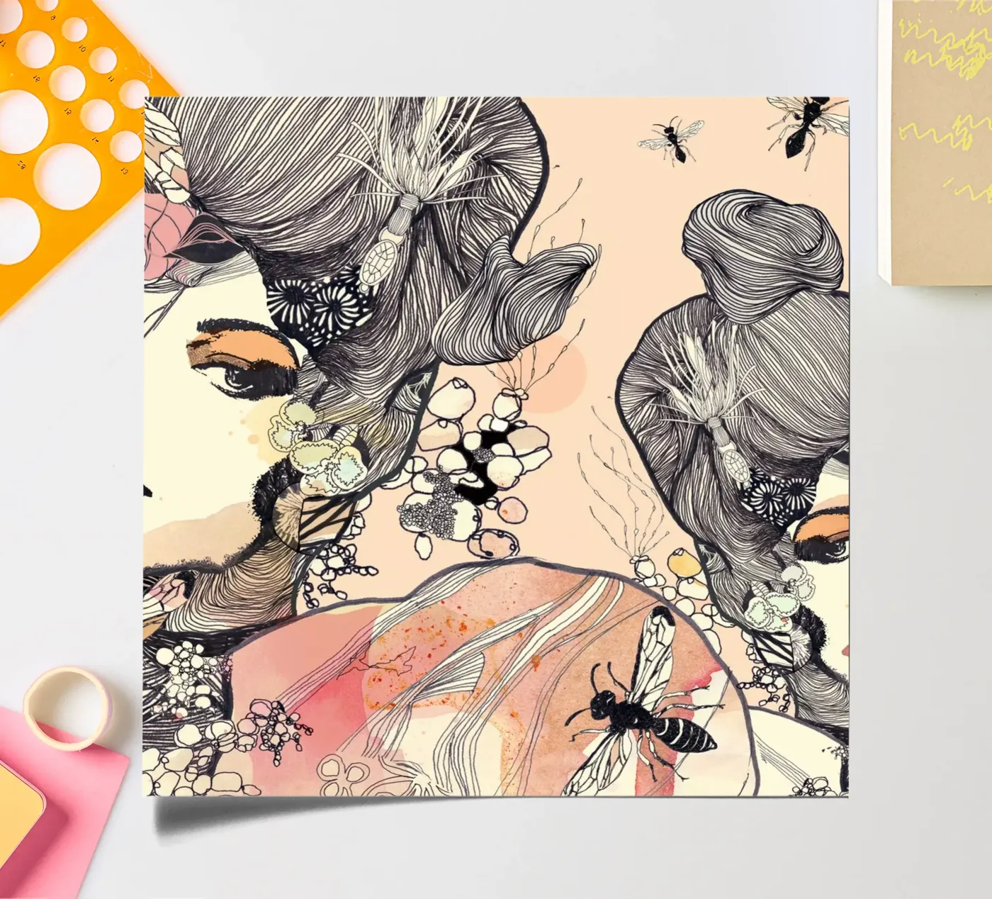 wasps sticker sheet by Giulio Iurissevich