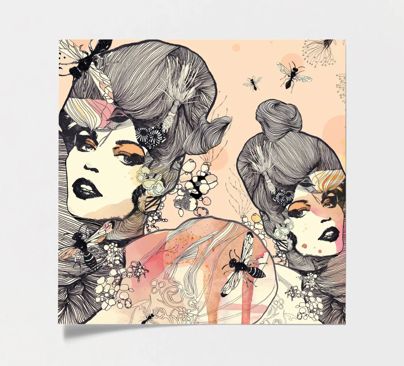wasps sticker sheet by Giulio Iurissevich