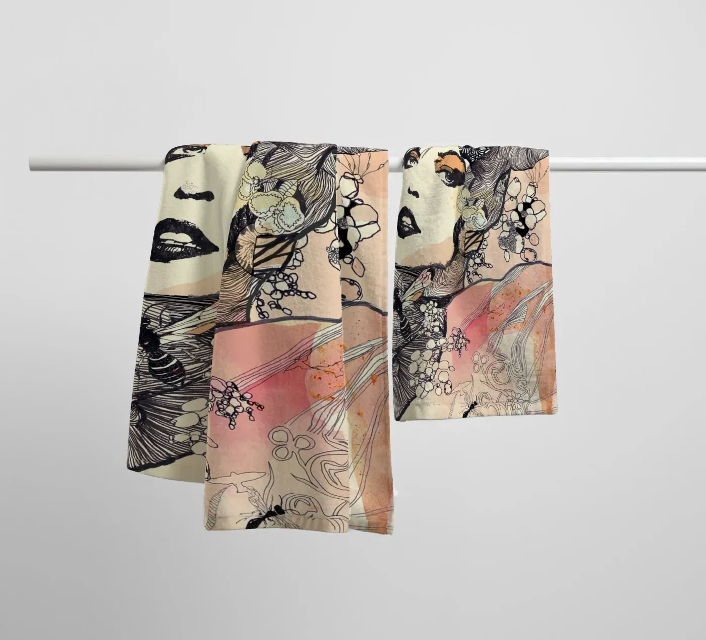 wasps badhanddoek van Giulio Iurissevich