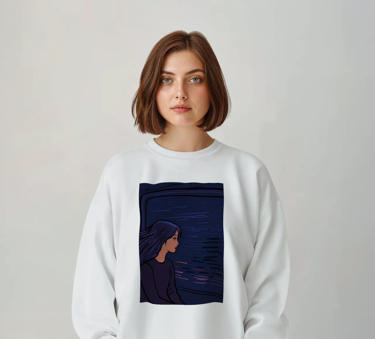 Ragazza in viaggio su un treno felpa da gulsengunel