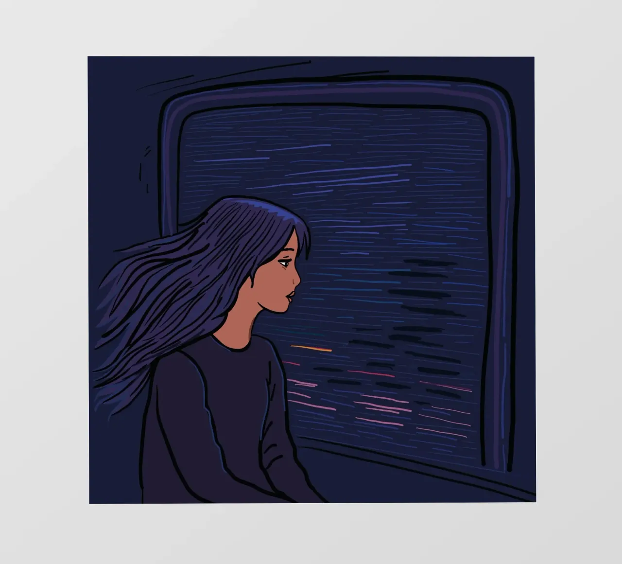 Ragazza in viaggio su un treno pellicola backlit da gulsengunel