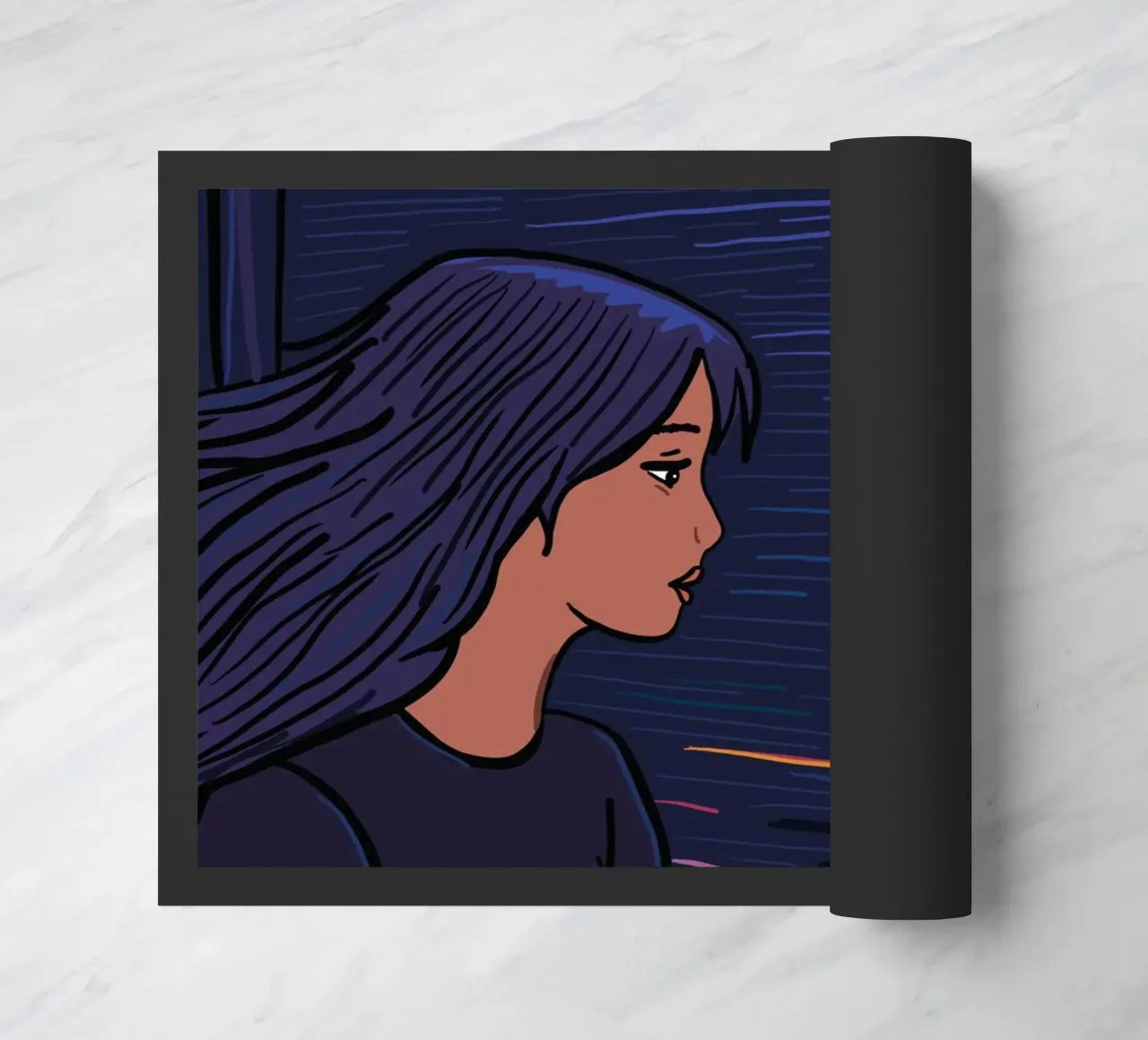 Ragazza in viaggio su un treno zerbino da gulsengunel