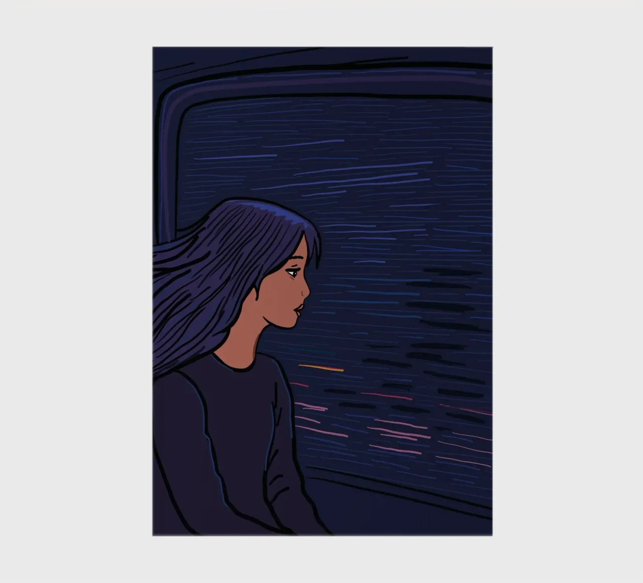 Ragazza in viaggio su un treno diario da gulsengunel