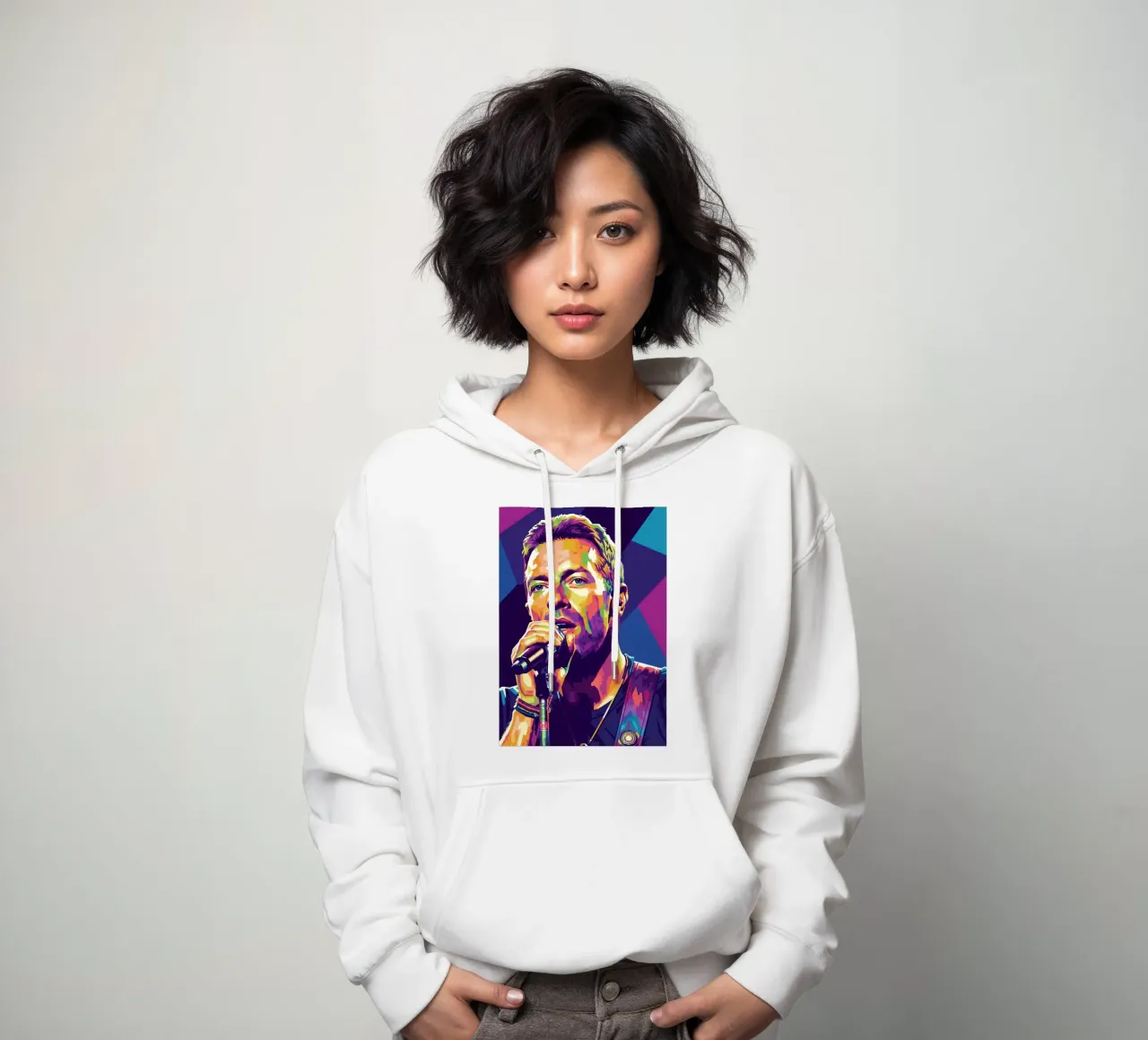 Chris Martin - Coldplay #4 felpa con cappuccio da Hantamrata