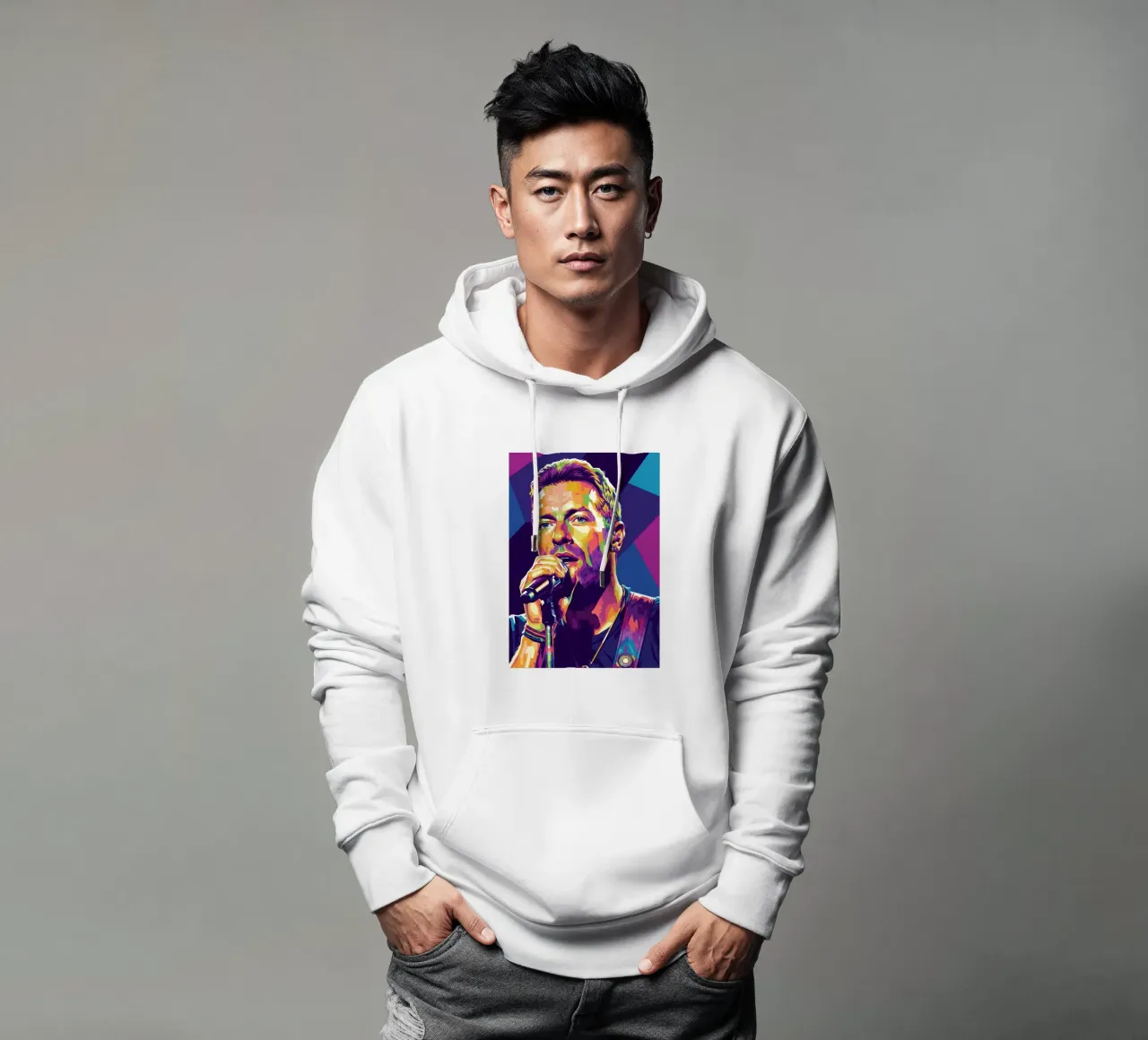 Chris Martin - Coldplay #4 felpa con cappuccio da Hantamrata