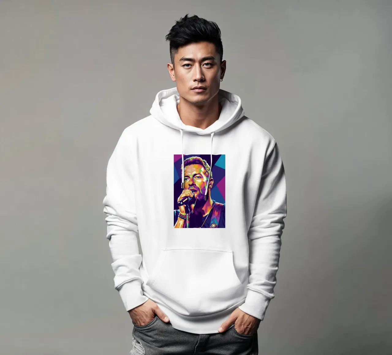 Chris Martin - Coldplay #4 felpa con cappuccio da Hantamrata