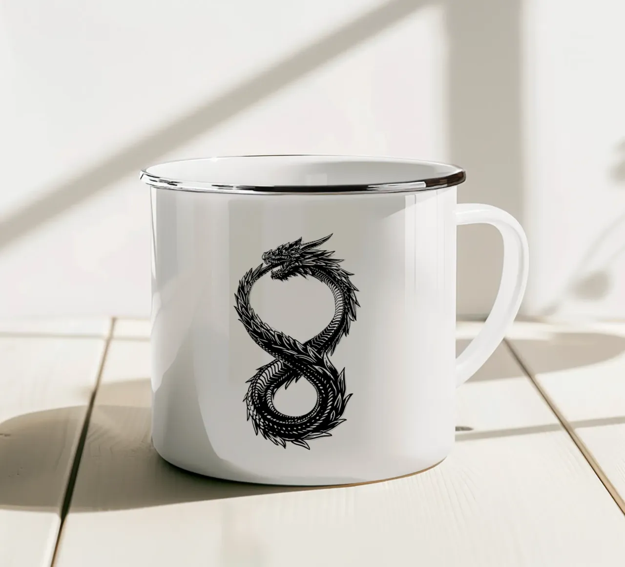ouroboros tazza in smalto da 7115