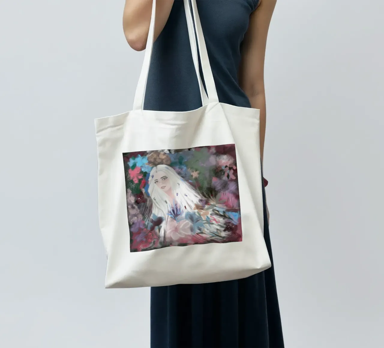 Ragazza in inverno borsa in juta da gulsengunel