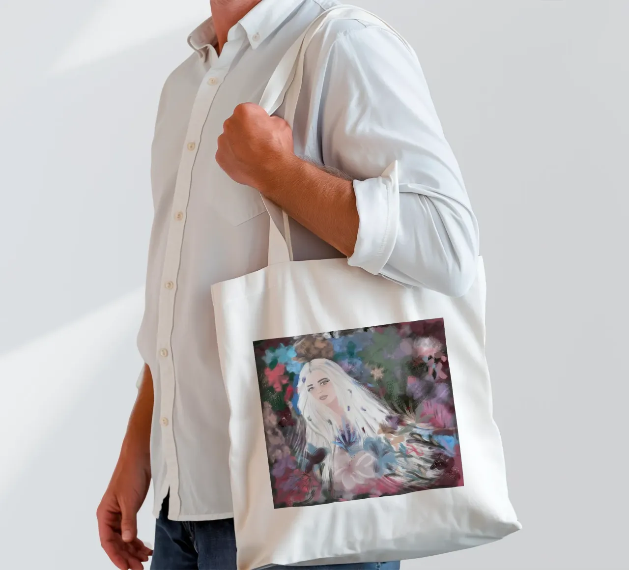 Ragazza in inverno borsa in juta da gulsengunel