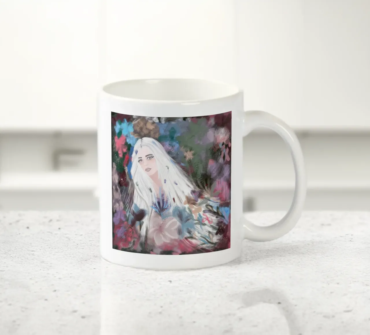 Ragazza in inverno tazza in ceramica da gulsengunel