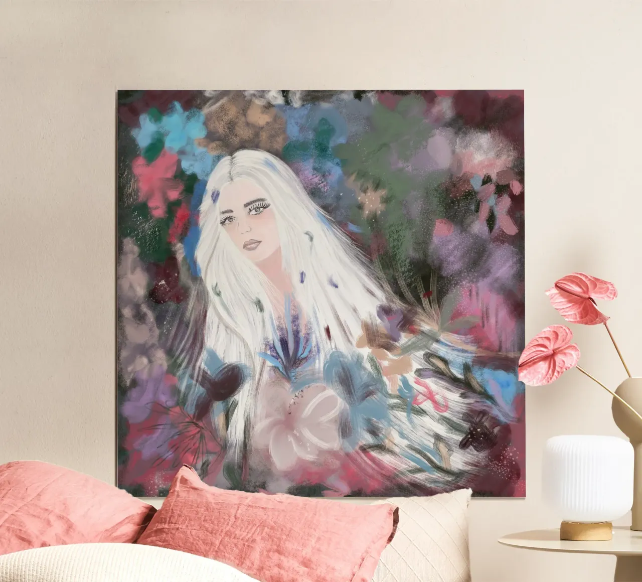 Ragazza in inverno poster con telaio in plastica da gulsengunel