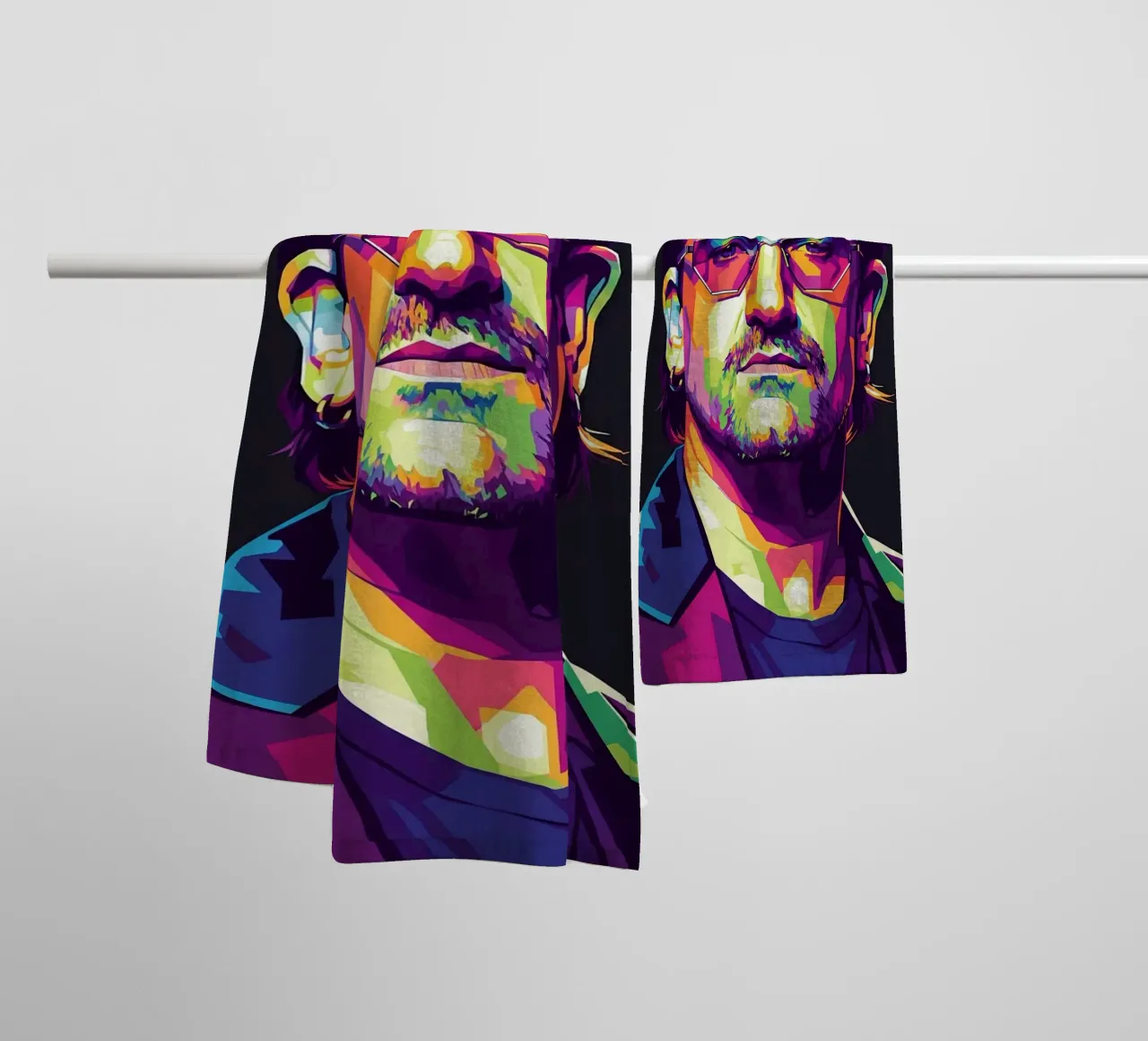 Bono U2 pop art portrait #1 towel by Hantamrata