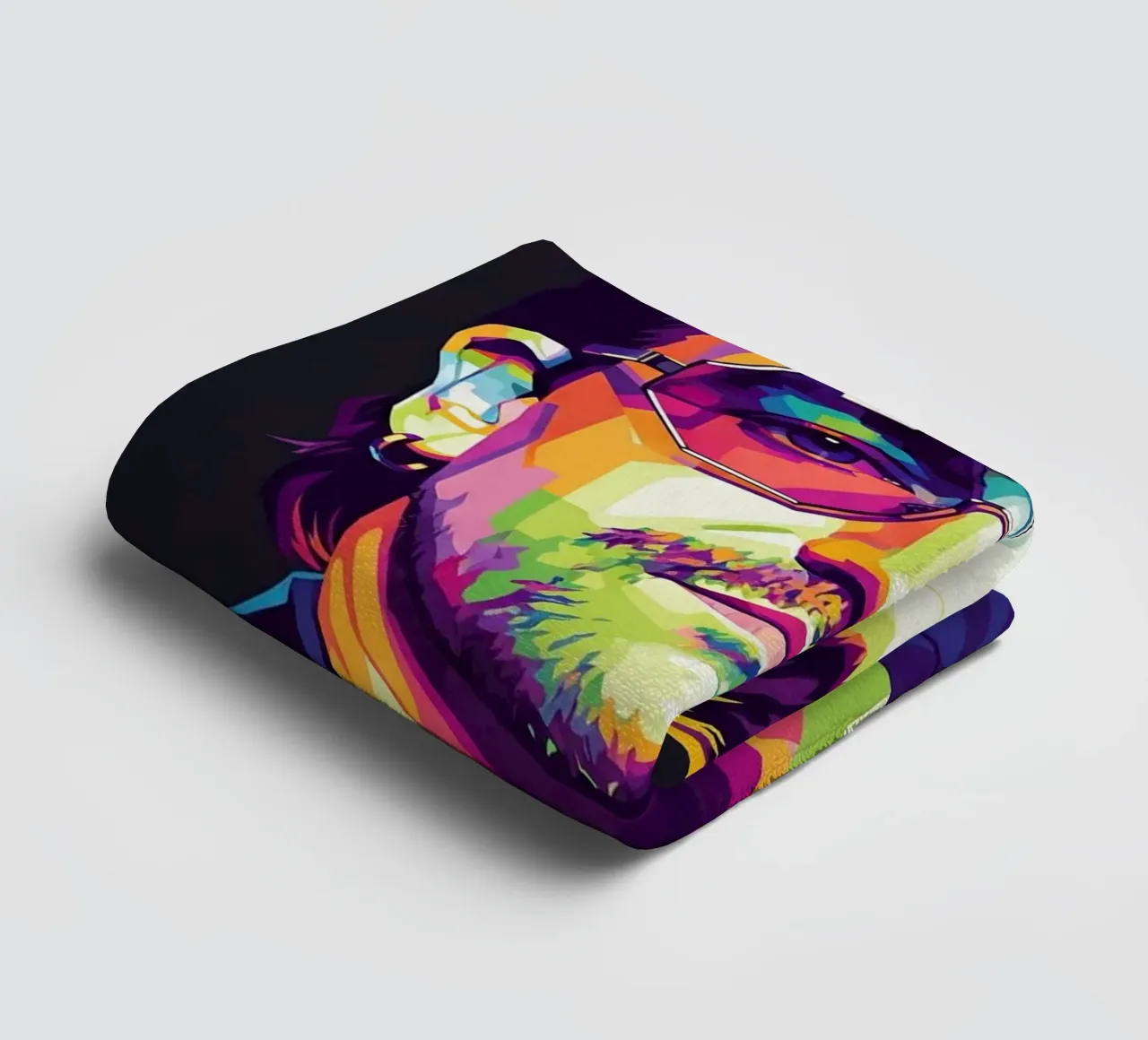 Bono U2 pop art portrait #1 towel by Hantamrata