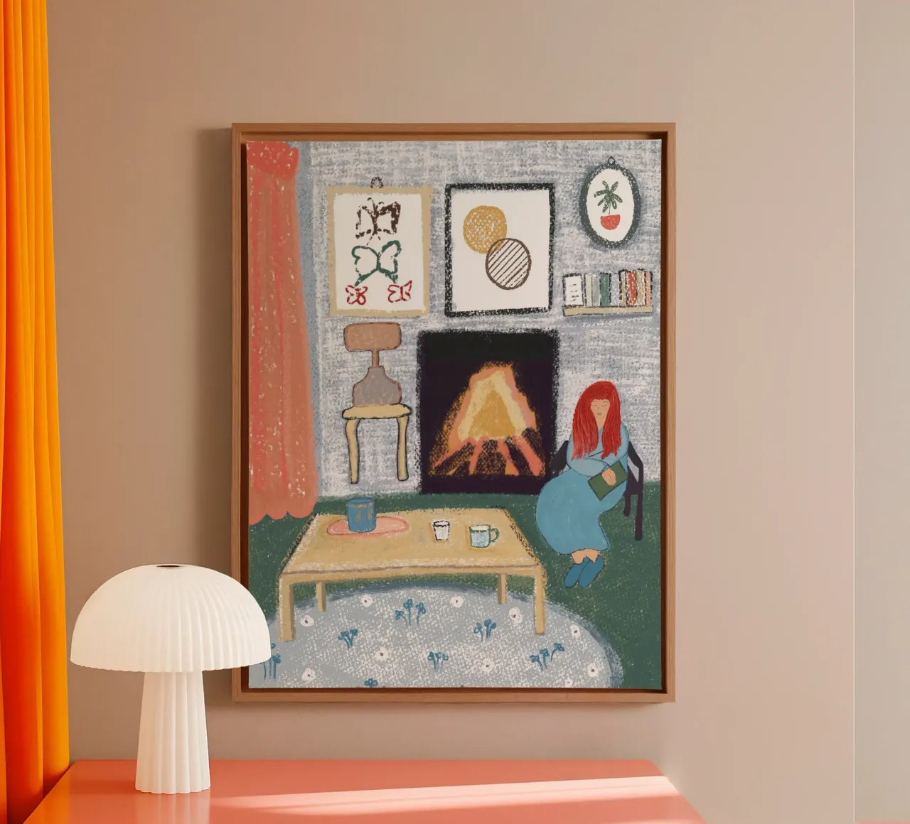Gezellige vrouw II canvas met Baklijst van gulsengunel