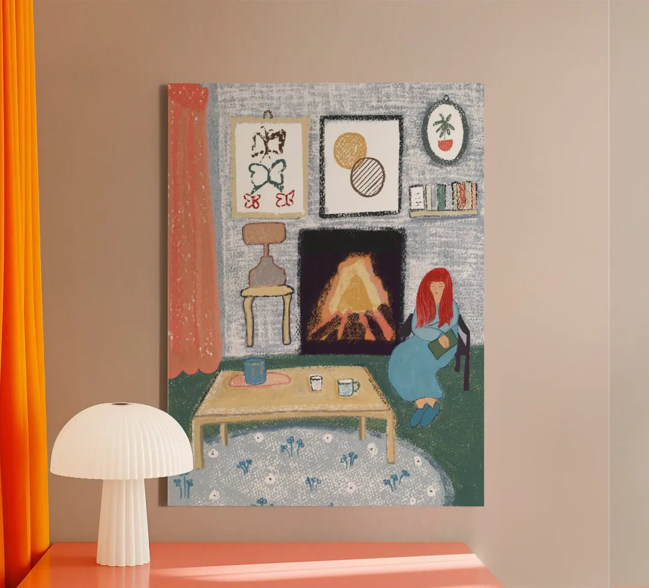 Gezellige vrouw II canvas met Baklijst van gulsengunel