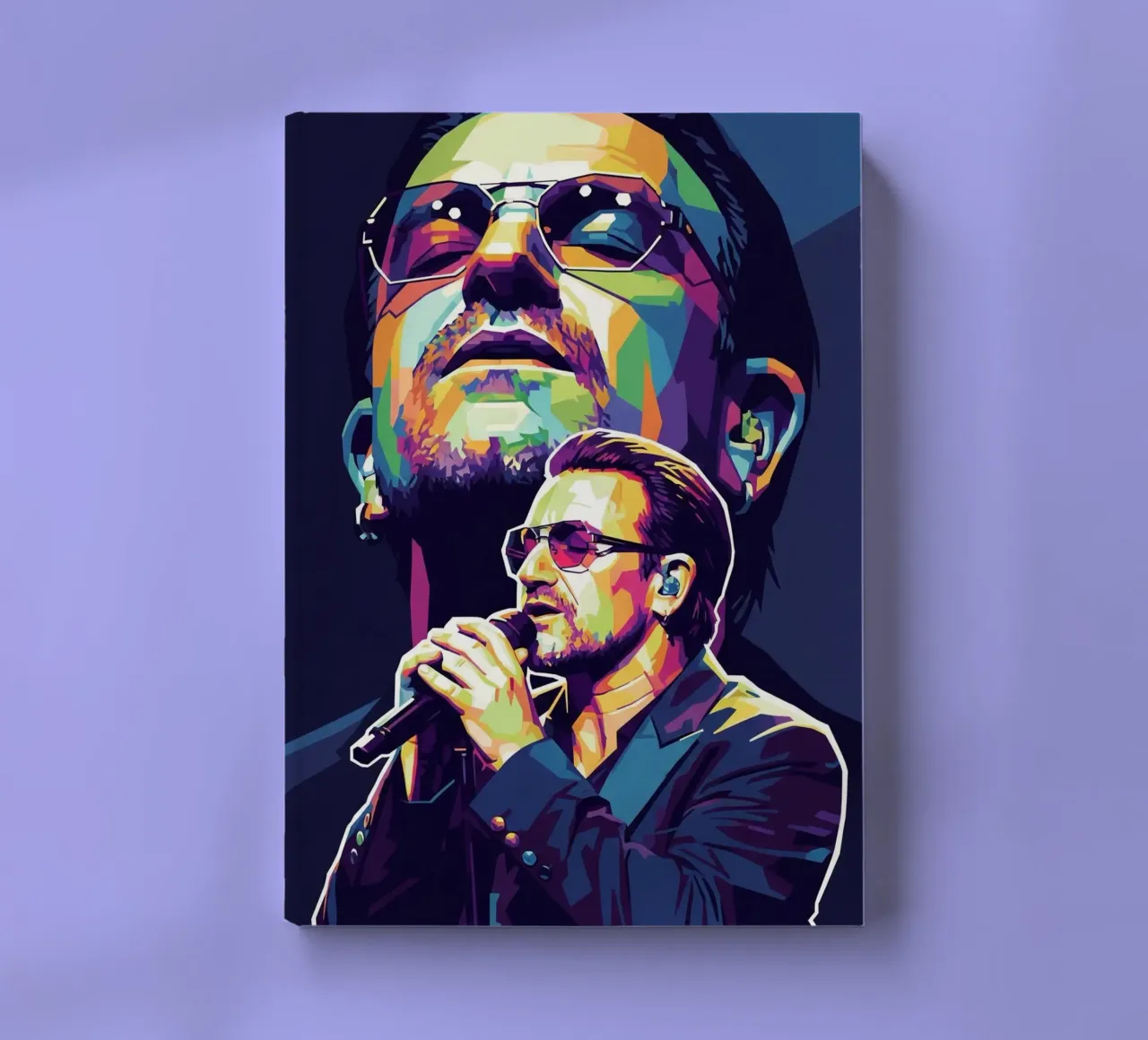 Bono U2 pop art portrait #2 notebook by Hantamrata
