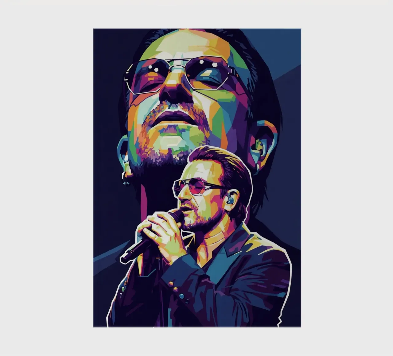 Bono U2 pop art portrait #2 notebook by Hantamrata