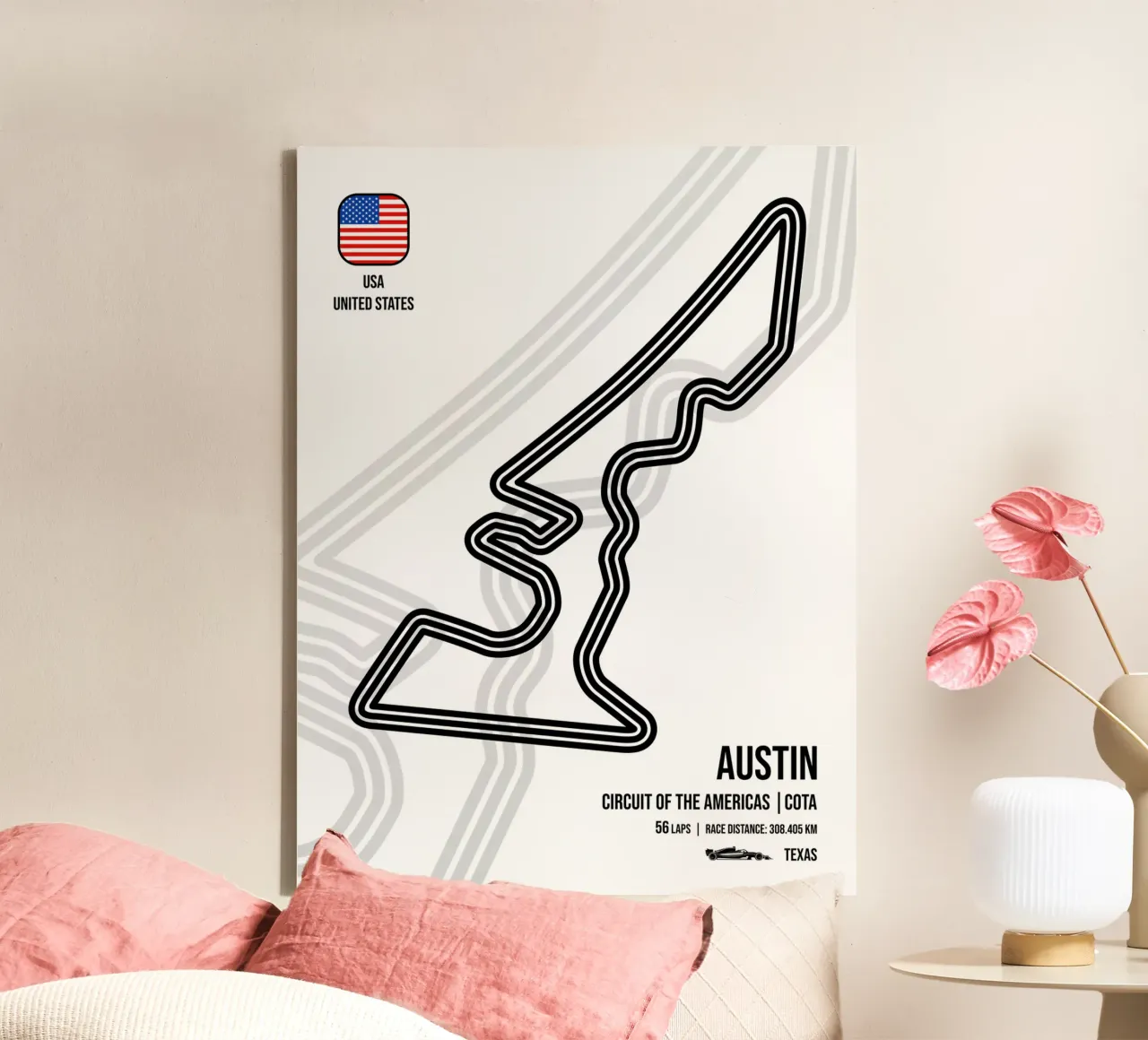 Pista di Austin tela con Cornice a cassetta da Mariel Toigo