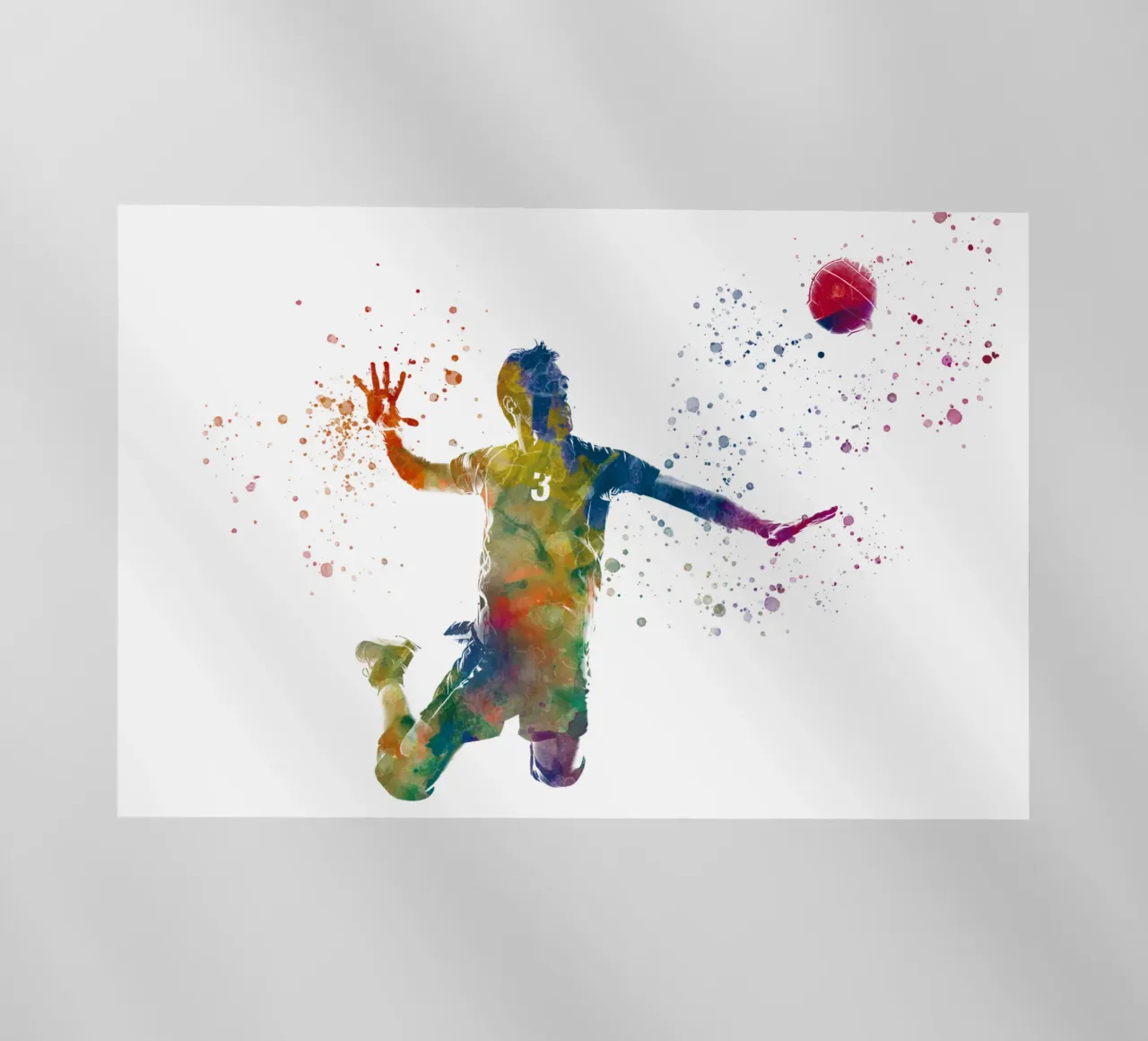 Giocatore di pallavolo in acquerello pellicola backlit da ⚽ Sports Pulse