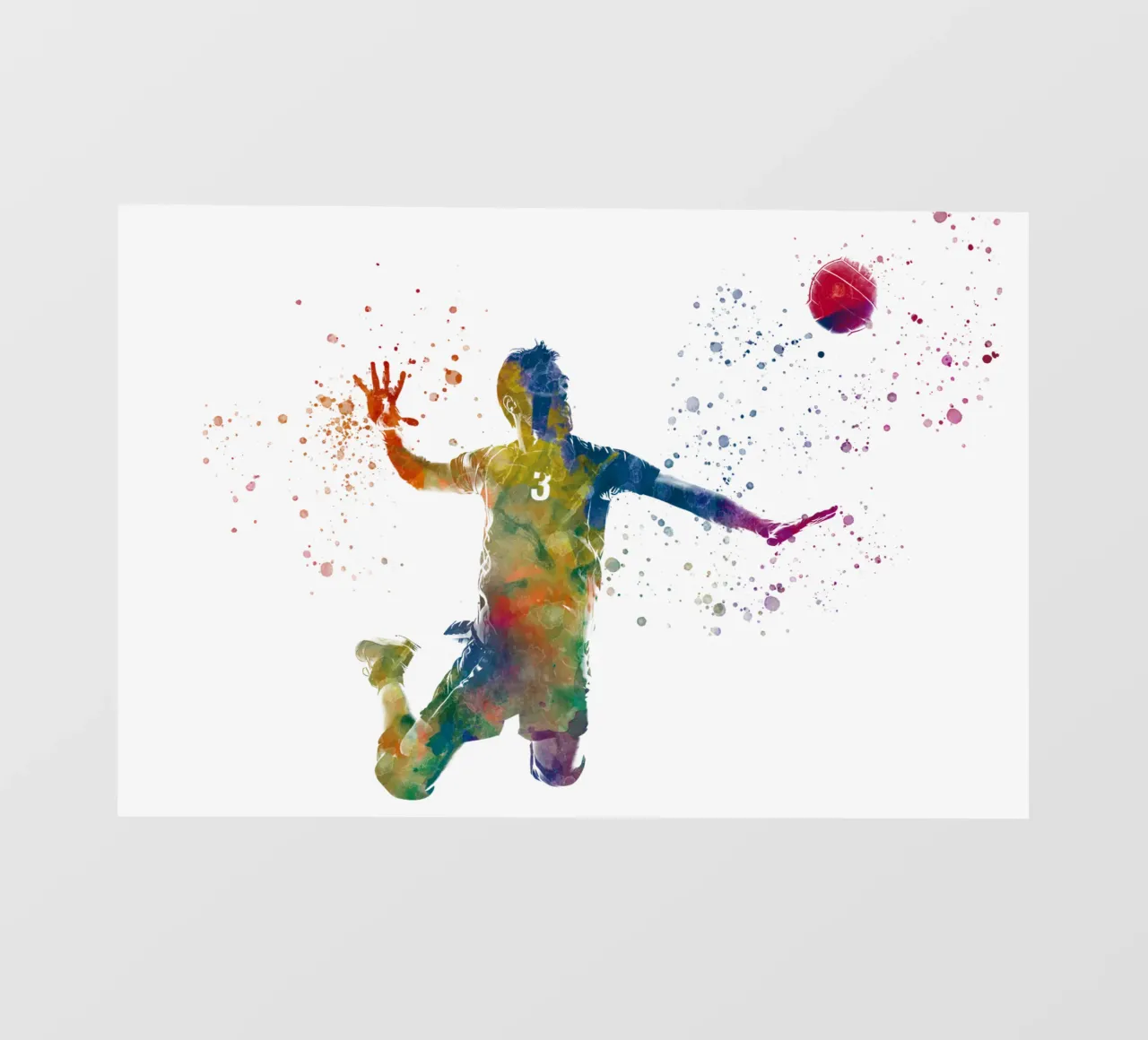 Giocatore di pallavolo in acquerello pellicola backlit da ⚽ Sports Pulse