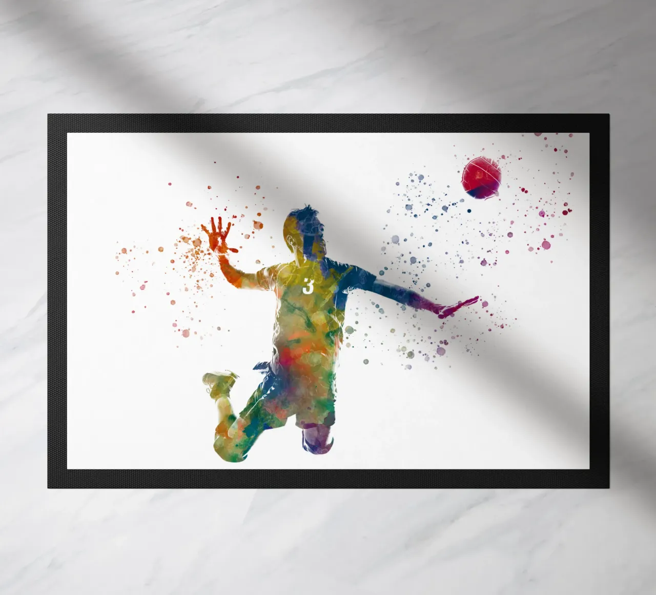 Giocatore di pallavolo in acquerello zerbino da ⚽ Sports Pulse