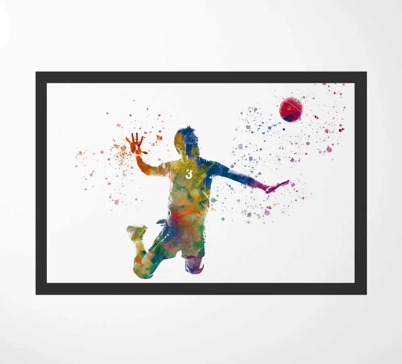 Giocatore di pallavolo in acquerello zerbino da ⚽ Sports Pulse