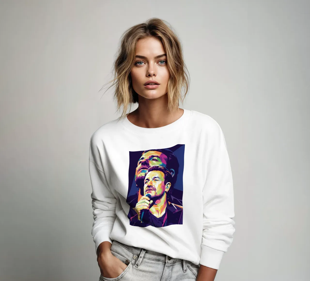 Ritratto pop art di Bono U2 #3 felpa da Hantamrata