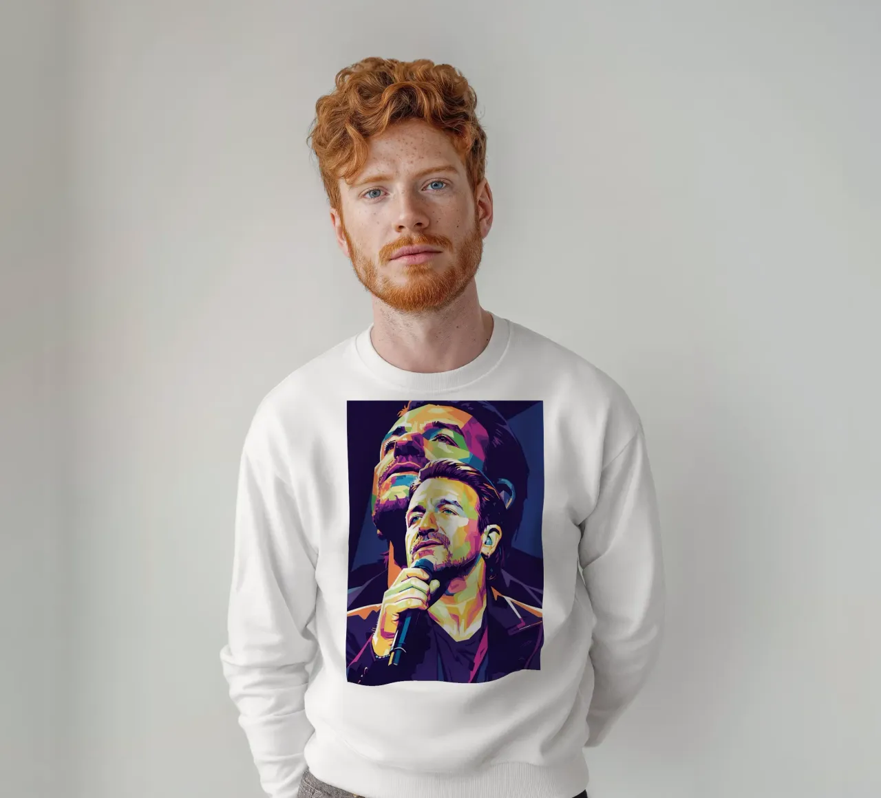 Ritratto pop art di Bono U2 #3 felpa da Hantamrata