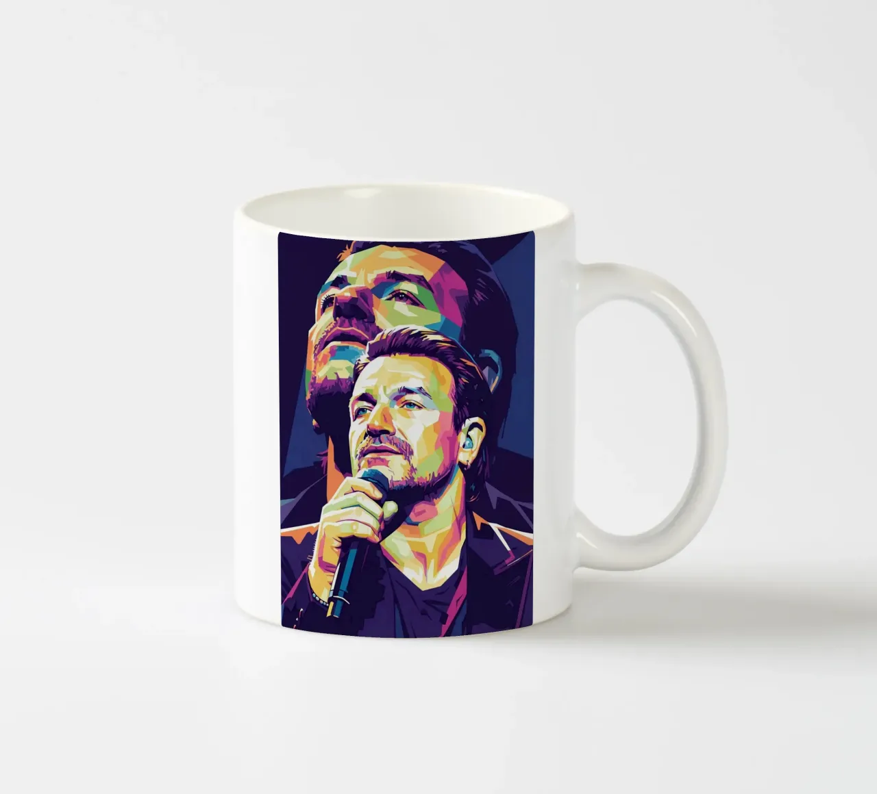 Ritratto pop art di Bono U2 #3 tazza in ceramica da Hantamrata