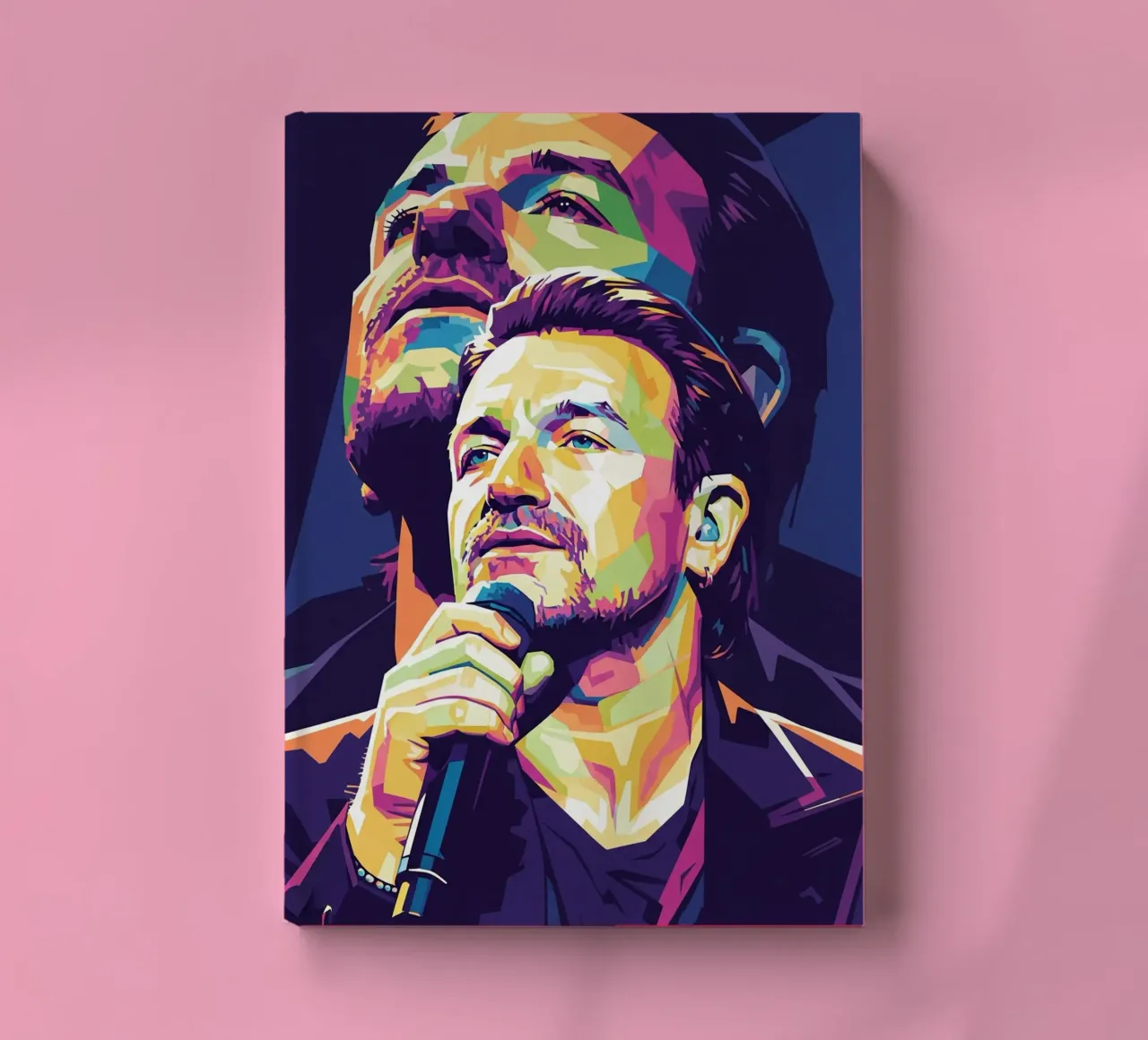 Bono U2 pop art portrait #3 notebook by Hantamrata