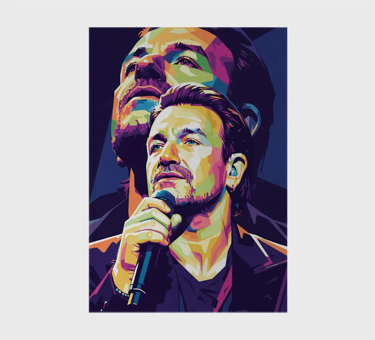 Bono U2 pop art portrait #3 notebook by Hantamrata