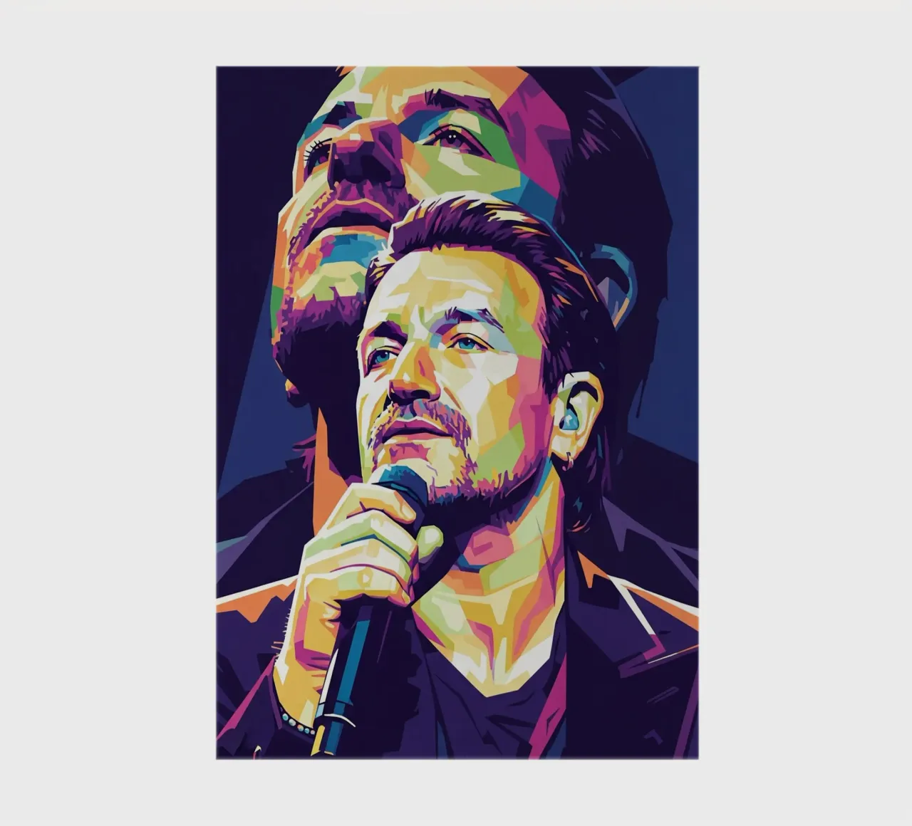 Bono U2 pop art portrait #3 notebook by Hantamrata