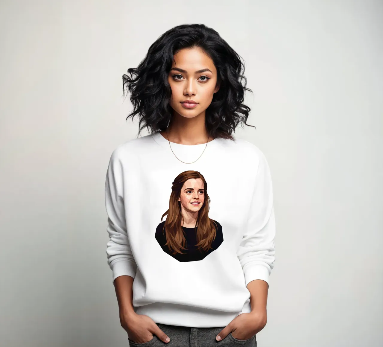 Emma Watson Low Poly felpa da Low Profile