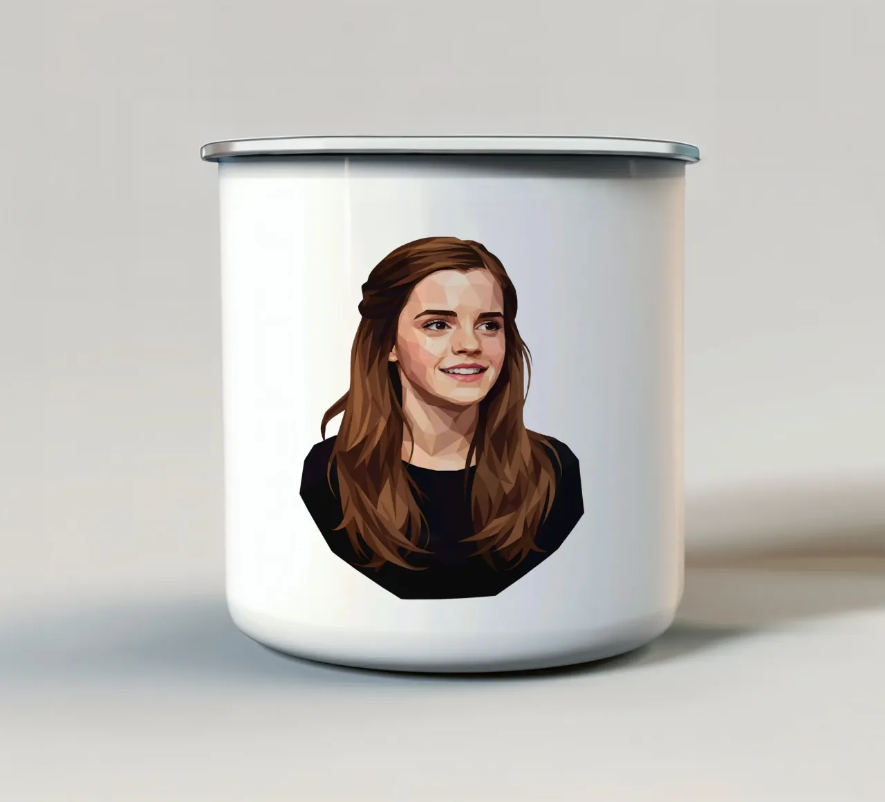 Emma Watson Low Poly tazza in smalto da Low Profile