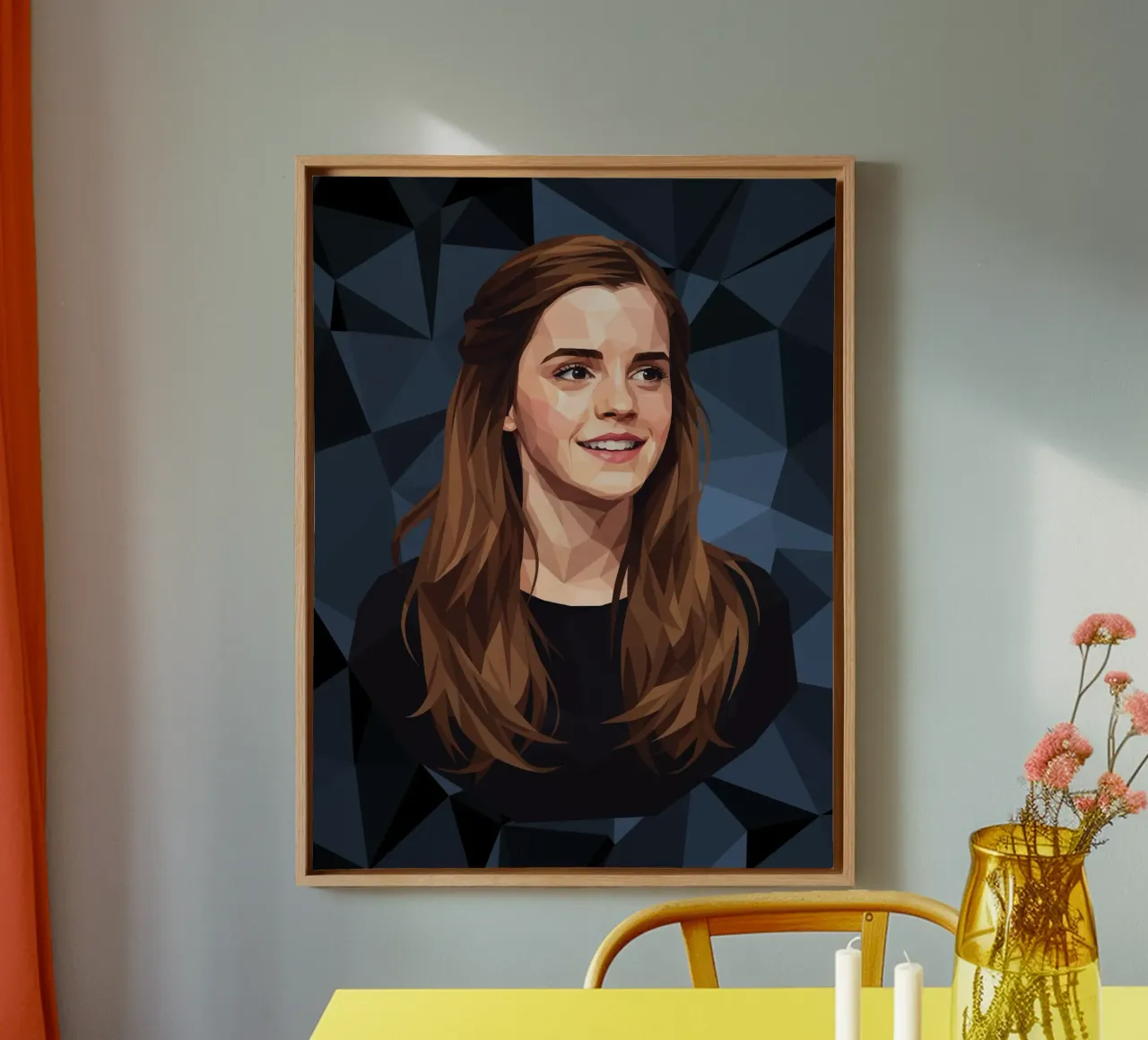 Emma Watson Low Poly tela con Cornice a cassetta da Low Profile
