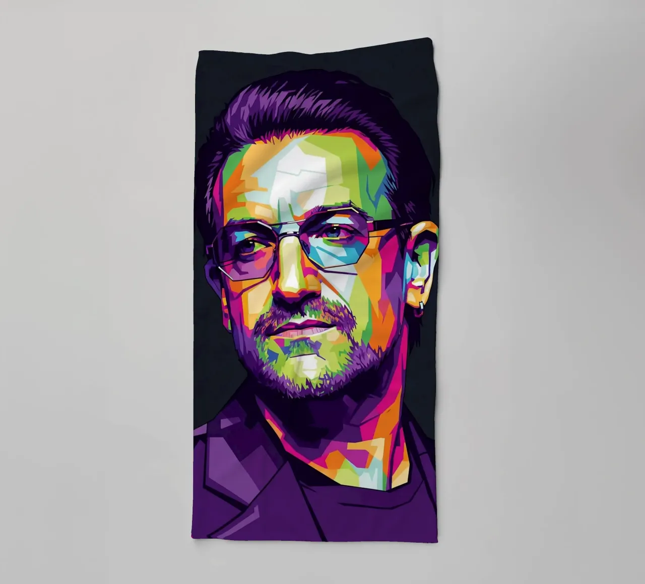 Bono U2 pop art portrait #4 towel by Hantamrata
