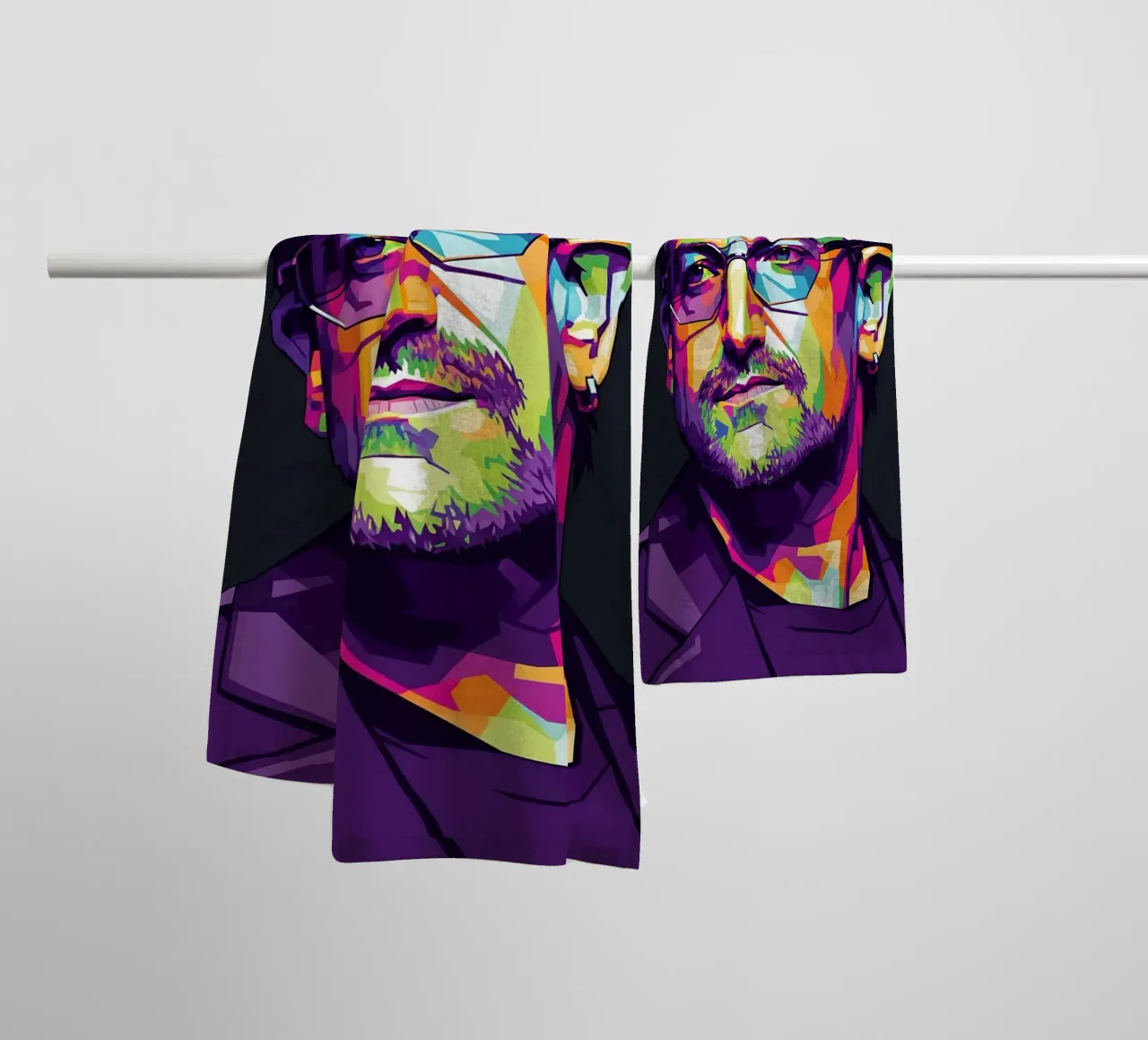 Bono U2 pop art portrait #4 towel by Hantamrata