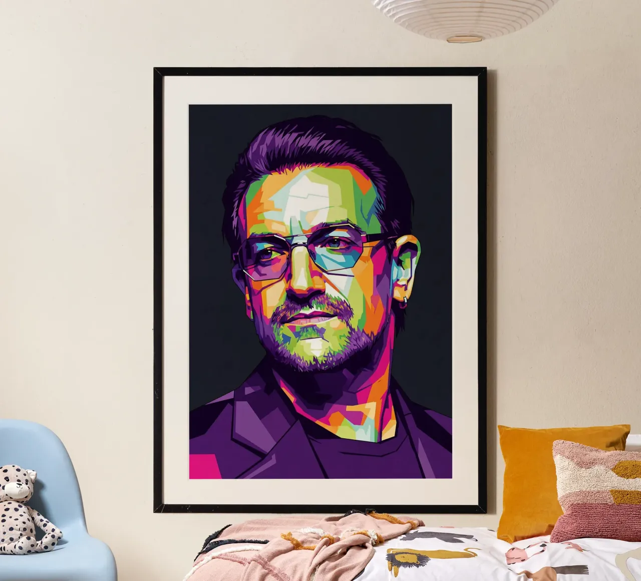 Ritratto pop art di Bono U2 #4 poster da Hantamrata
