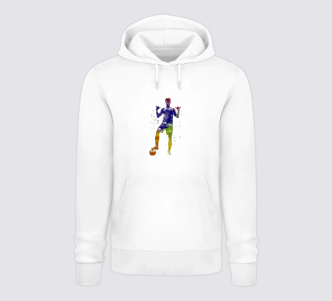 Giocatore di calcio ad acquerello felpa con cappuccio da ⚽ Sports Pulse