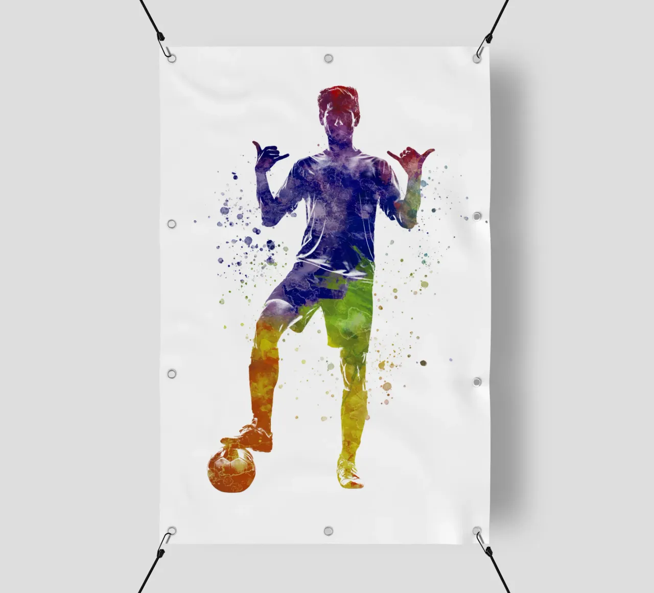 Giocatore di calcio ad acquerello telo in pvc da ⚽ Sports Pulse