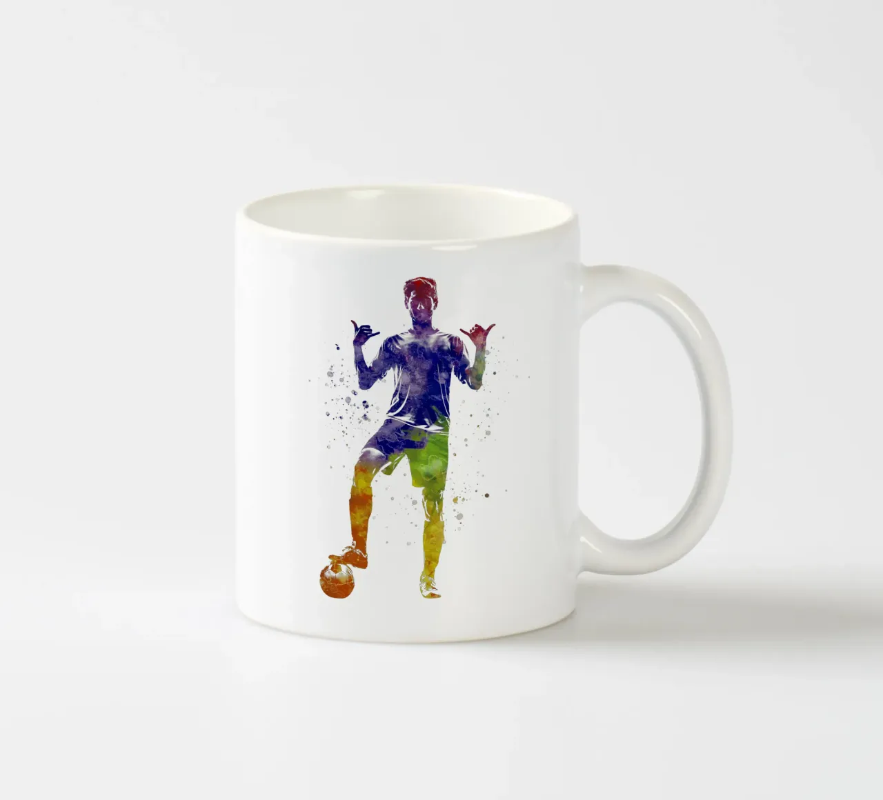 Giocatore di calcio ad acquerello tazza in ceramica da ⚽ Sports Pulse