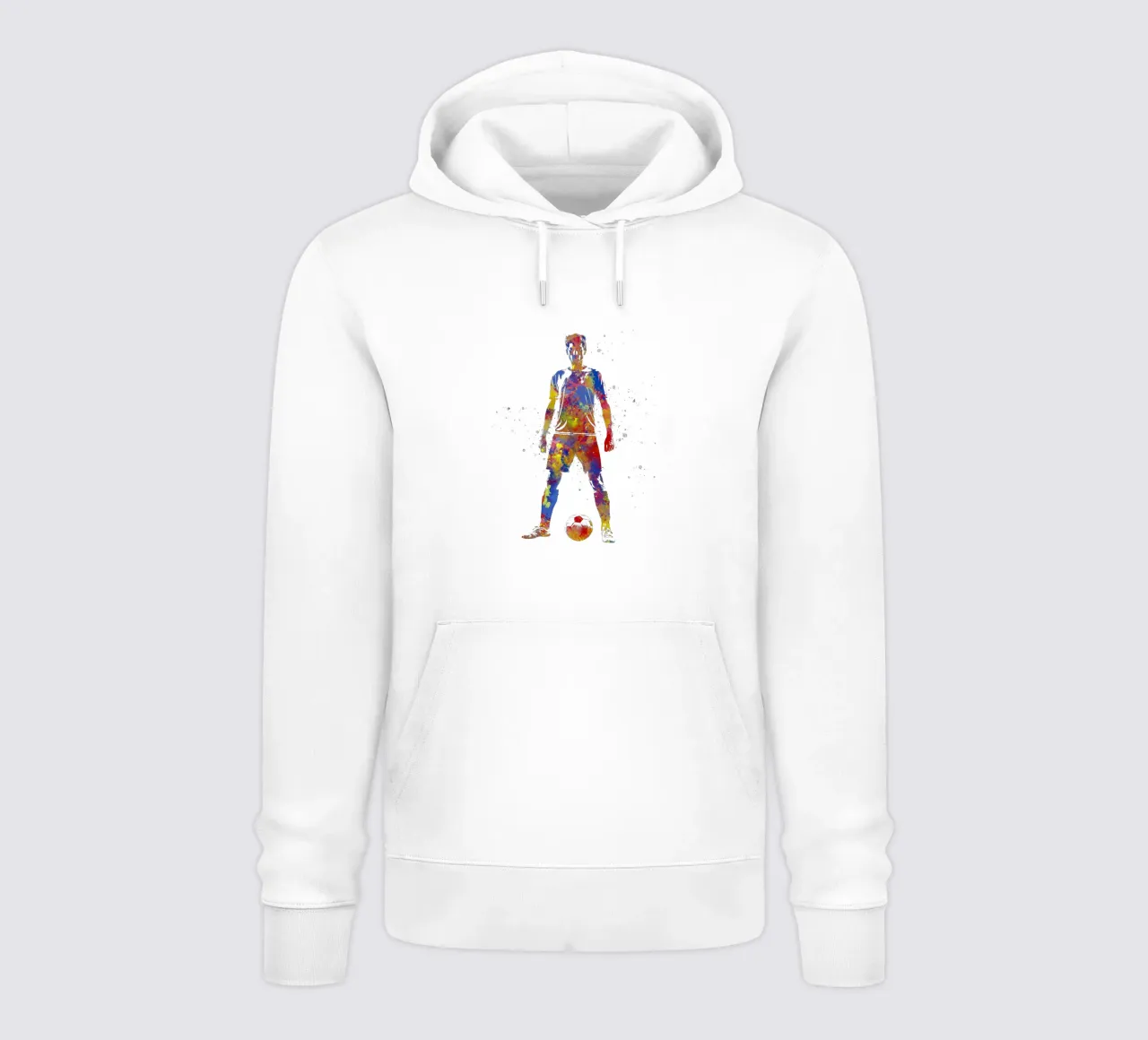 Giocatore di calcio ad acquerello felpa con cappuccio da ⚽ Sports Pulse