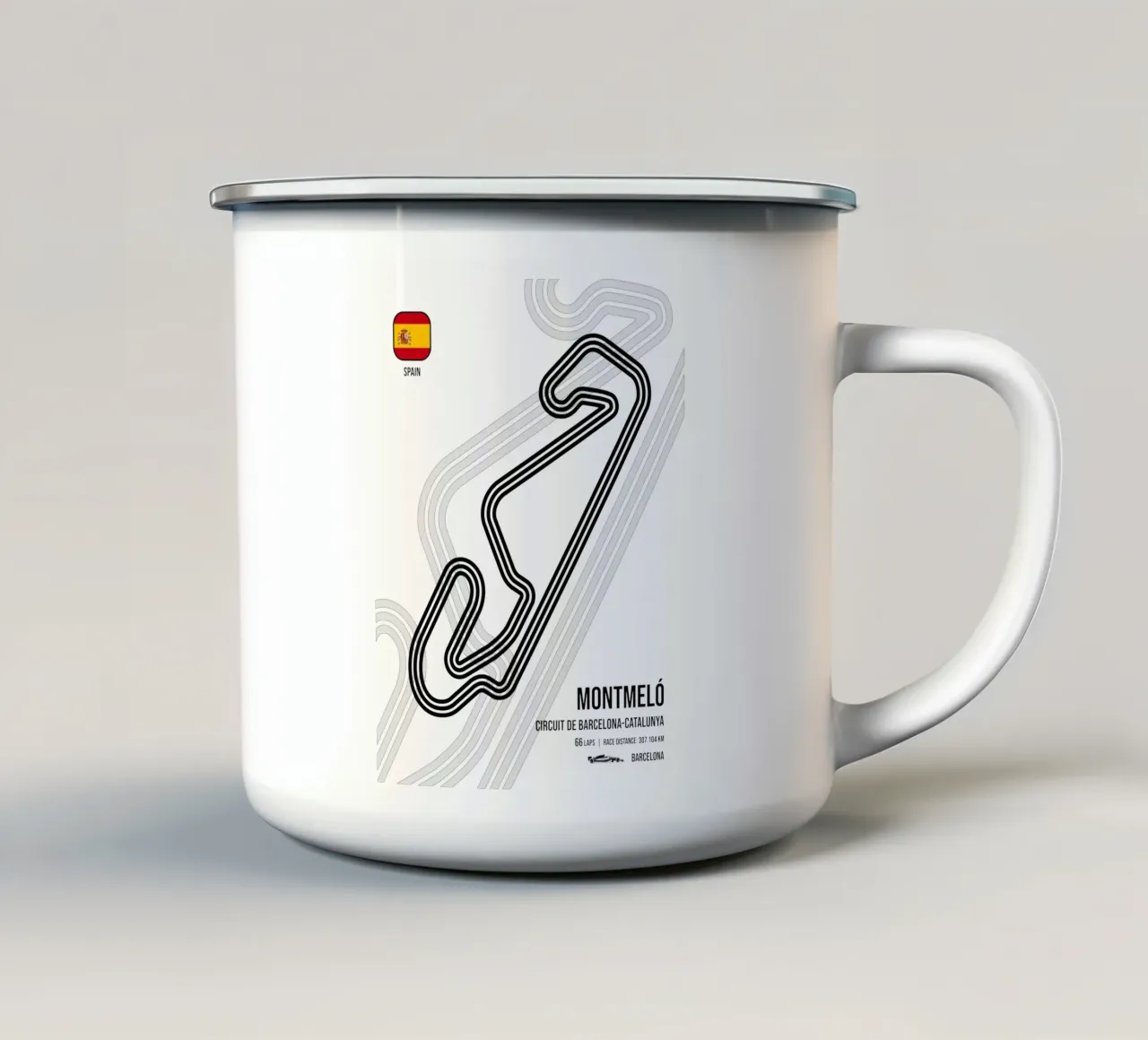 Pista spagnola tazza in smalto da Mariel Toigo