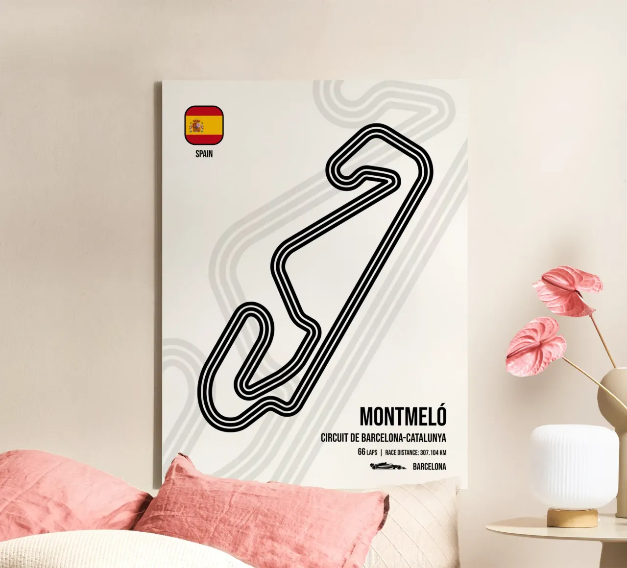 Hipódromo español lienzo con Marco flotante de Mariel Toigo