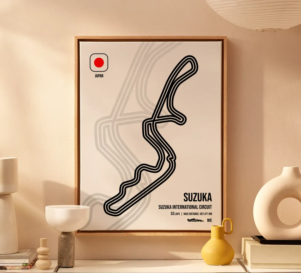 Circuit van Suzuka canvas met Baklijst van Mariel Toigo