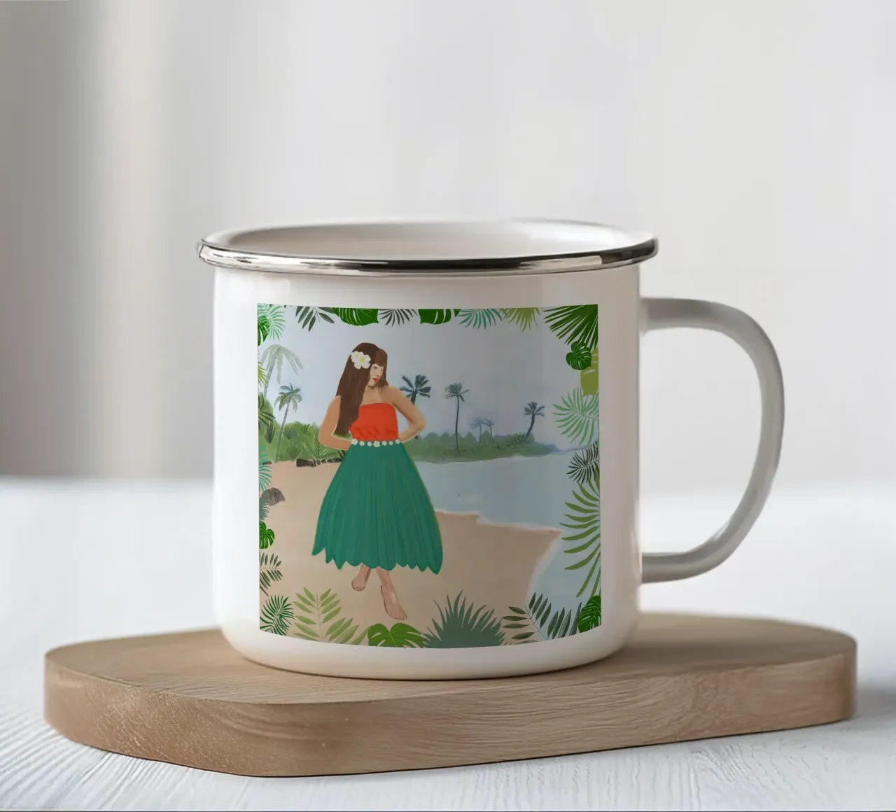 Ballerina di hula tazza in smalto da gulsengunel