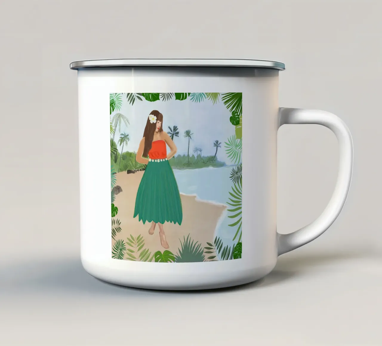 Ballerina di hula tazza in smalto da gulsengunel